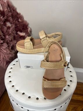 a new day Gold Woven Platform Sandals